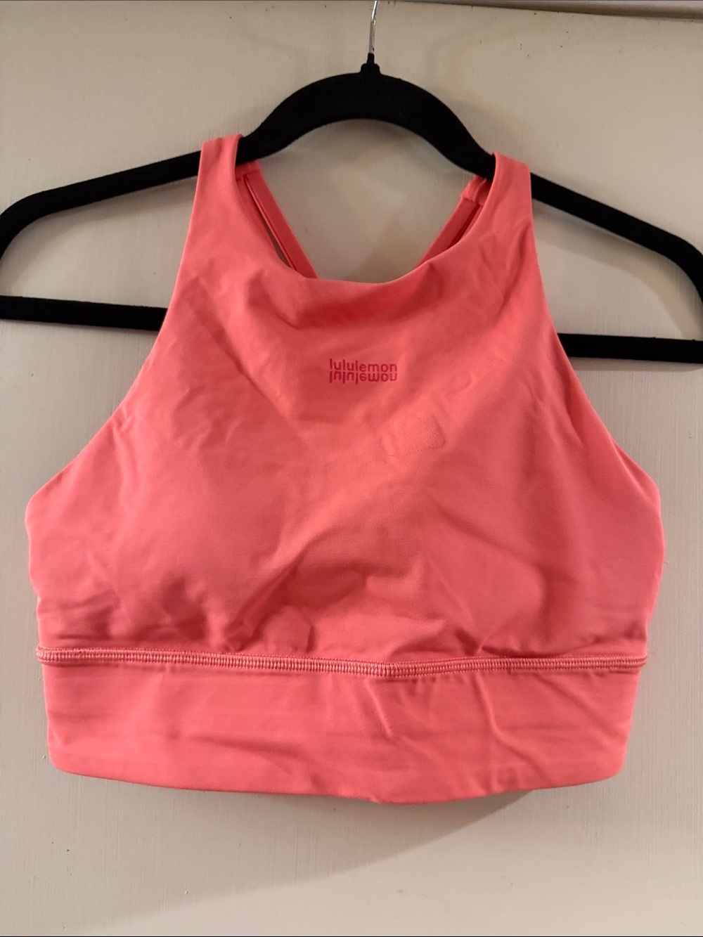 lululemon athletica Coral Pink High-Neck Sports Bra size 8
